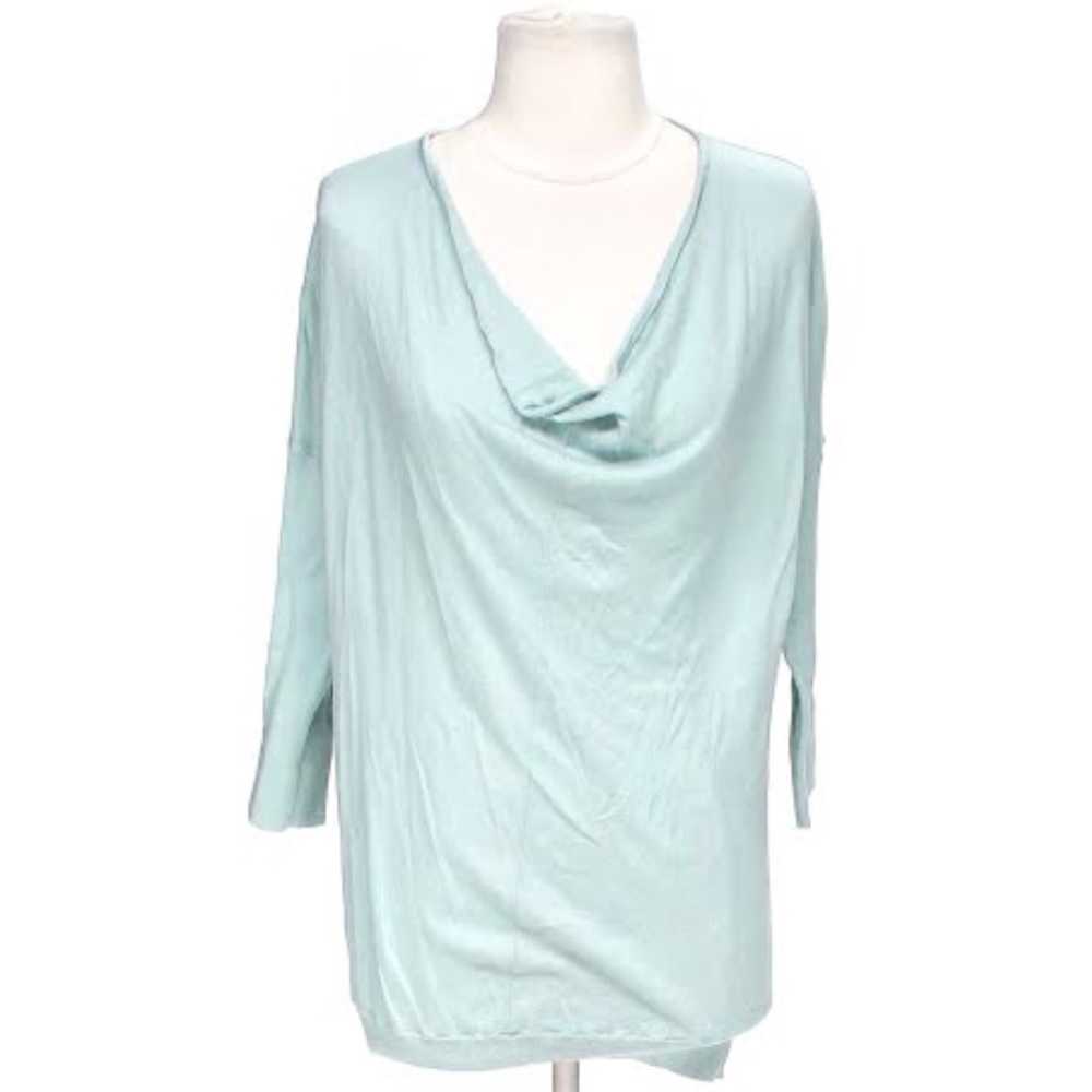 Ann Taylor Light Blue Drape Neck Sweater / Tunic